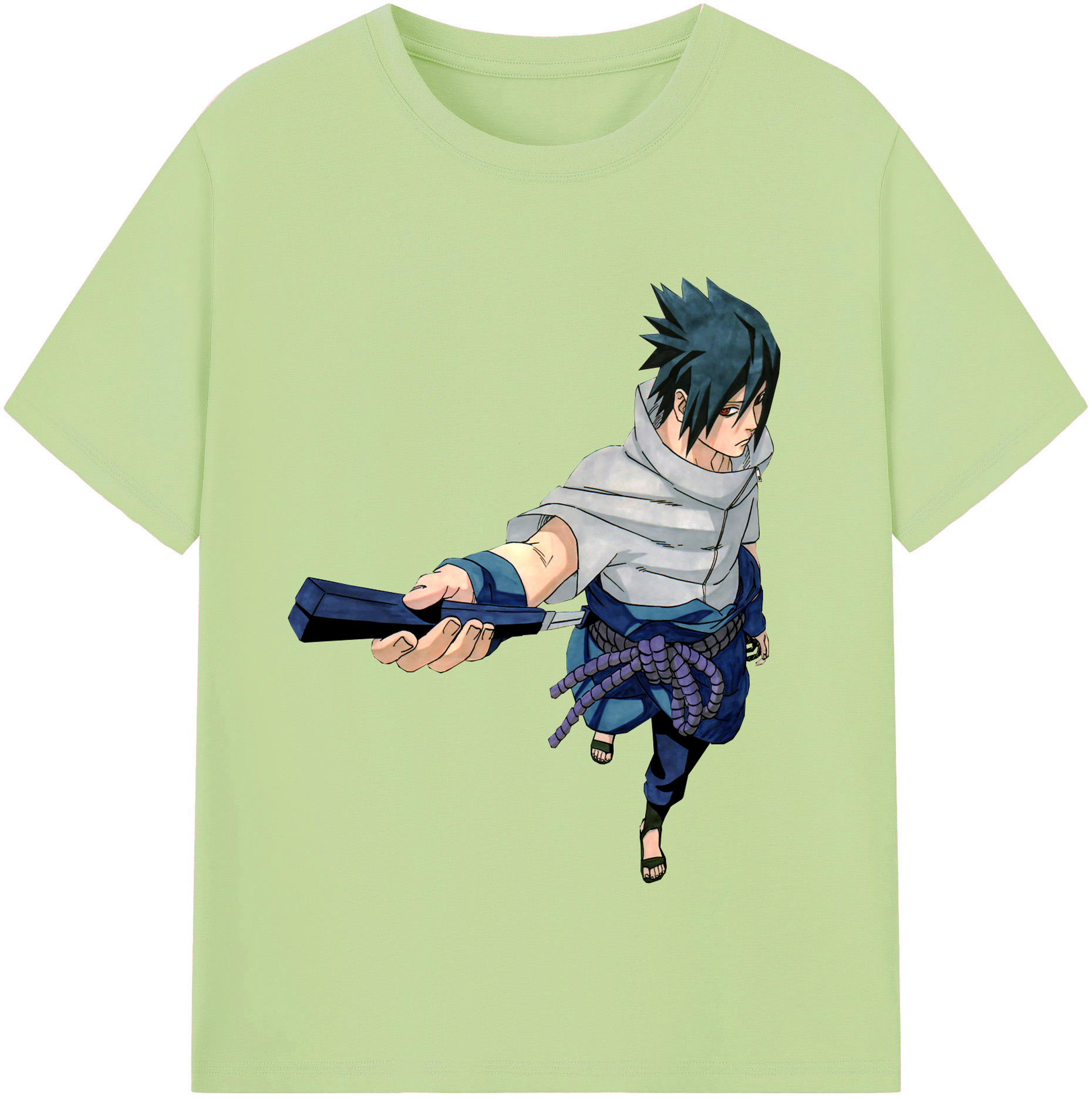 （画像用） NARUTO -ナルト- うちは サスケ Uchiha Sasuke 綿100％半袖Tシャツ（フロントプリント）